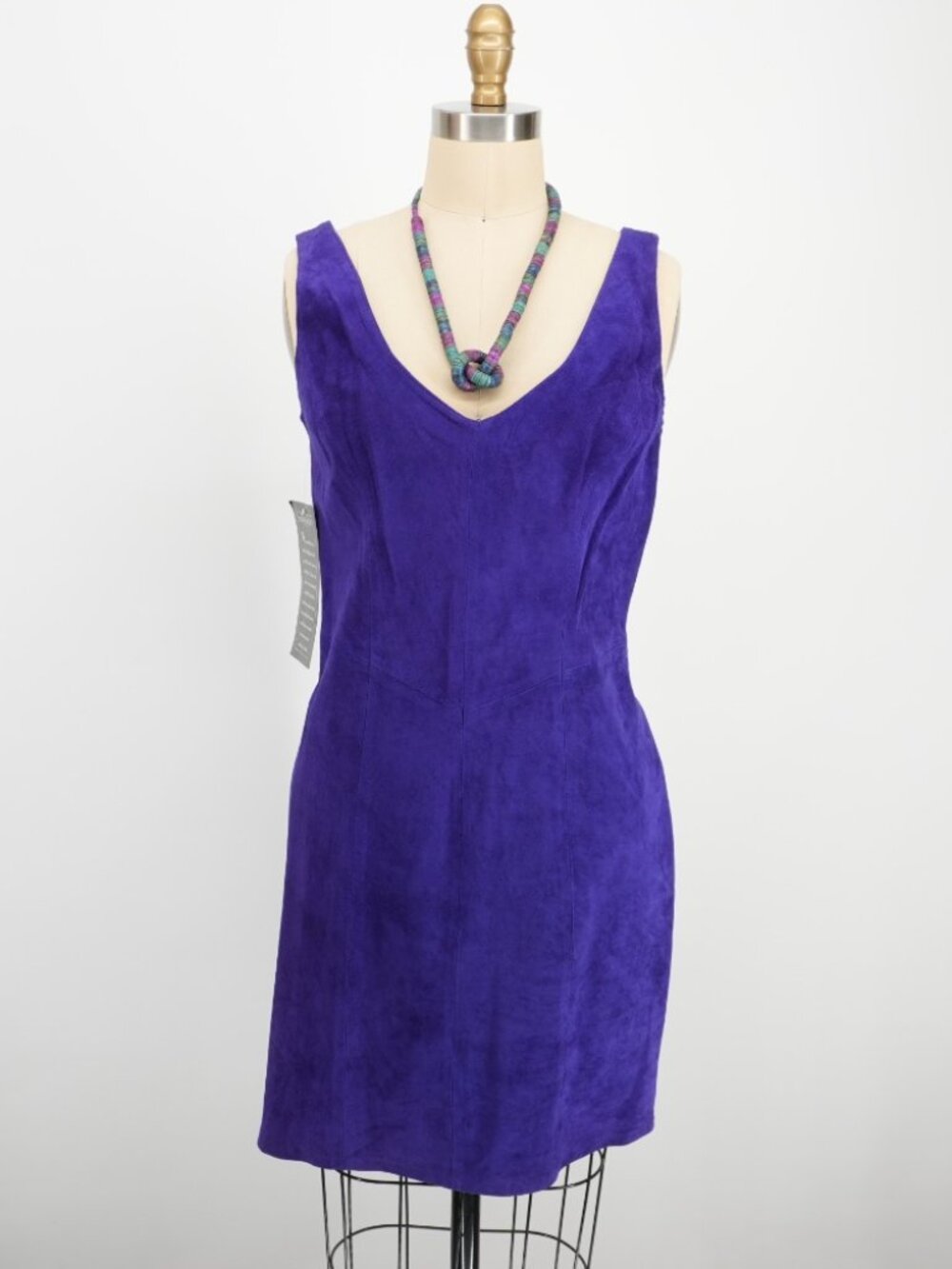 Purple Leather Dress 1980s Bodycon Mini Dress By Firenze Santa Barbara View 4